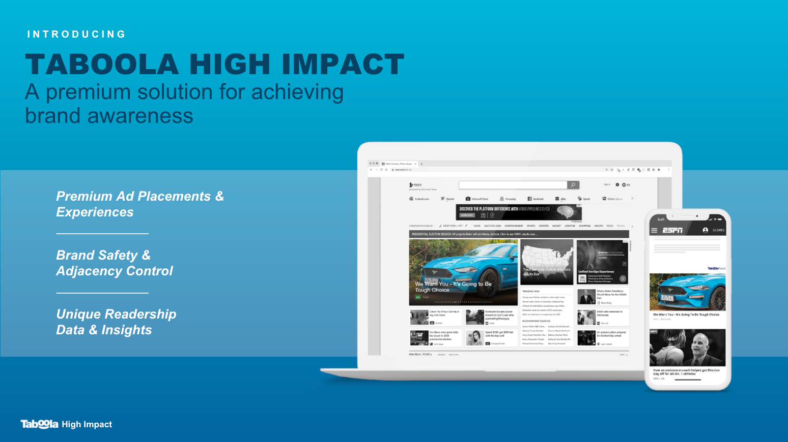 Taboola Launches Taboola High Impact, A New Brand Awareness Solution  for Agencies And Brand Advertisers